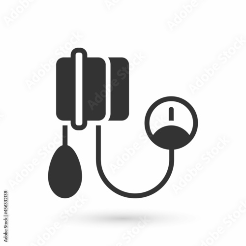 Grey Blood pressure icon isolated on white background. Vector