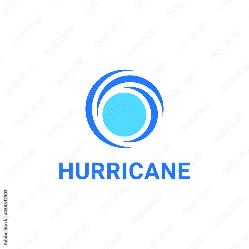 Simple abstract circular hurricane design with spiral in blue color Simple abstract circular hurricane design with spiral in blue color