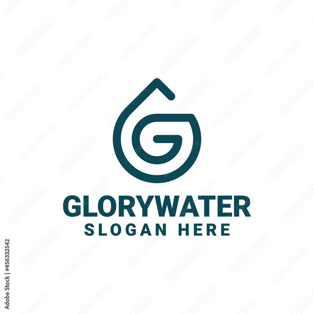 Initial G letter logo in line design with abstract water design Initial G letter logo in line design with abstract water design