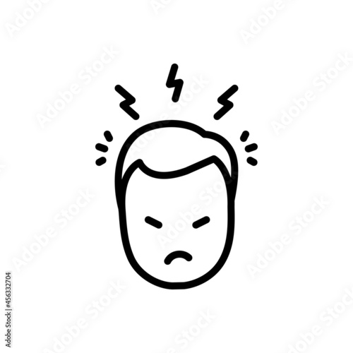 Black line icon for rage
