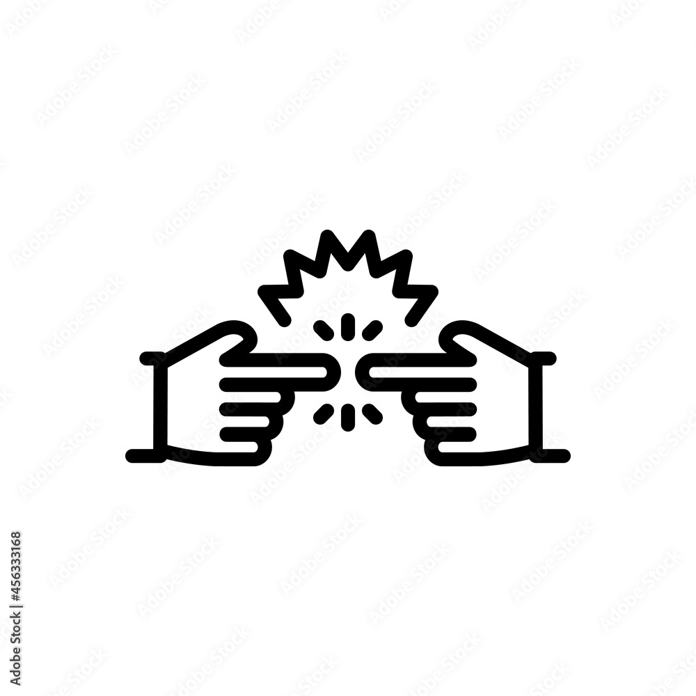 Black line icon for controversy Black line icon for controversy