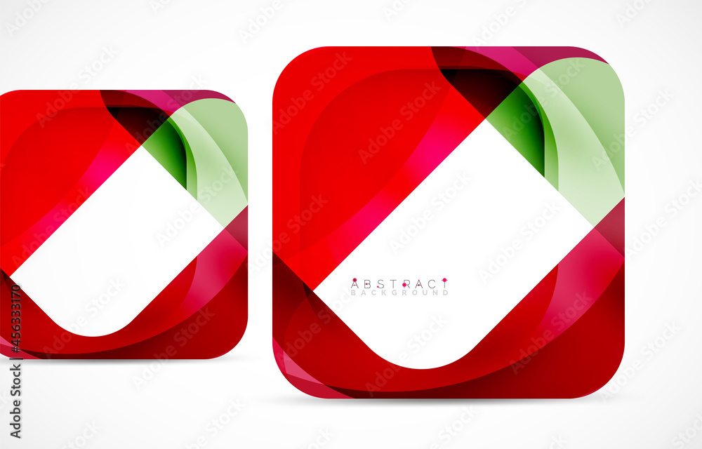 Minimal background. Abstract square shape with round corners created with wavy forms. Vector Illustration For Wallpaper, Banner, Background, Landing Page Minimal background. Abstract square shape with round corners created with wavy forms. Vector Illustration For Wallpaper, Banner, Background, Landing Page