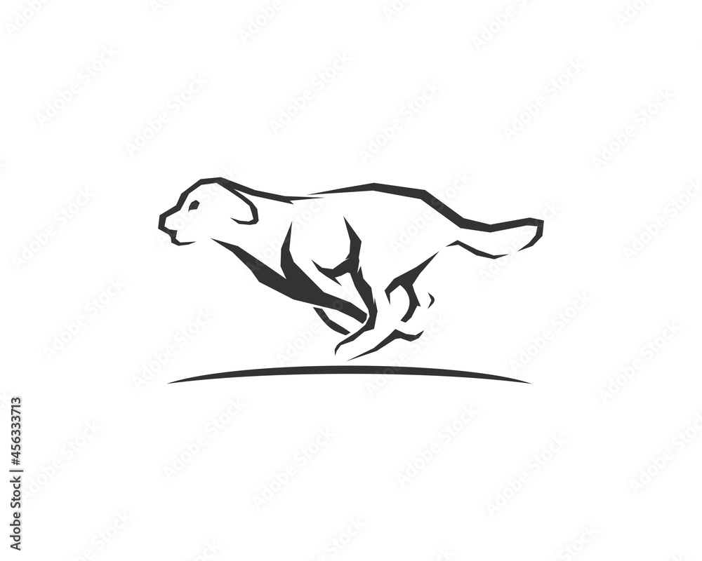 Running dog silhouette vector illustration logo Running dog silhouette vector illustration logo