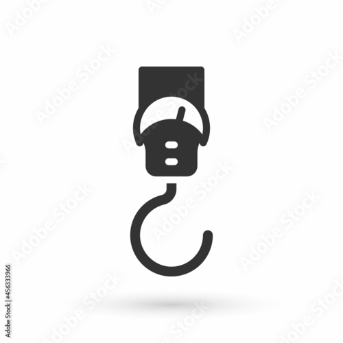 Grey Spring scale icon isolated on white background. Balance for weighing. Determination of weight. Vector