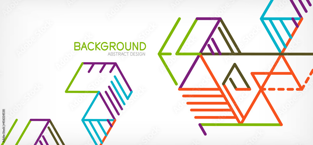 Abstract background. Color lines on white background. Linear abstract composition. Techno or business concept for wallpaper, banner, background, landing page Abstract background. Color lines on white background. Linear abstract composition. Techno or business concept for wallpaper, banner, background, landing page