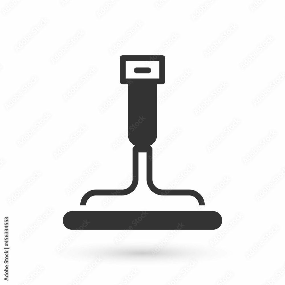 Grey Cleaning service with of rubber cleaner for windows icon isolated on white background. Squeegee, scraper, wiper. Vector Grey Cleaning service with of rubber cleaner for windows icon isolated on white background. Squeegee, scraper, wiper. Vector