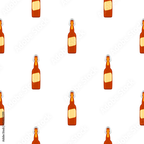 Illustration on theme seamless beer glass bottles with lid for brewery