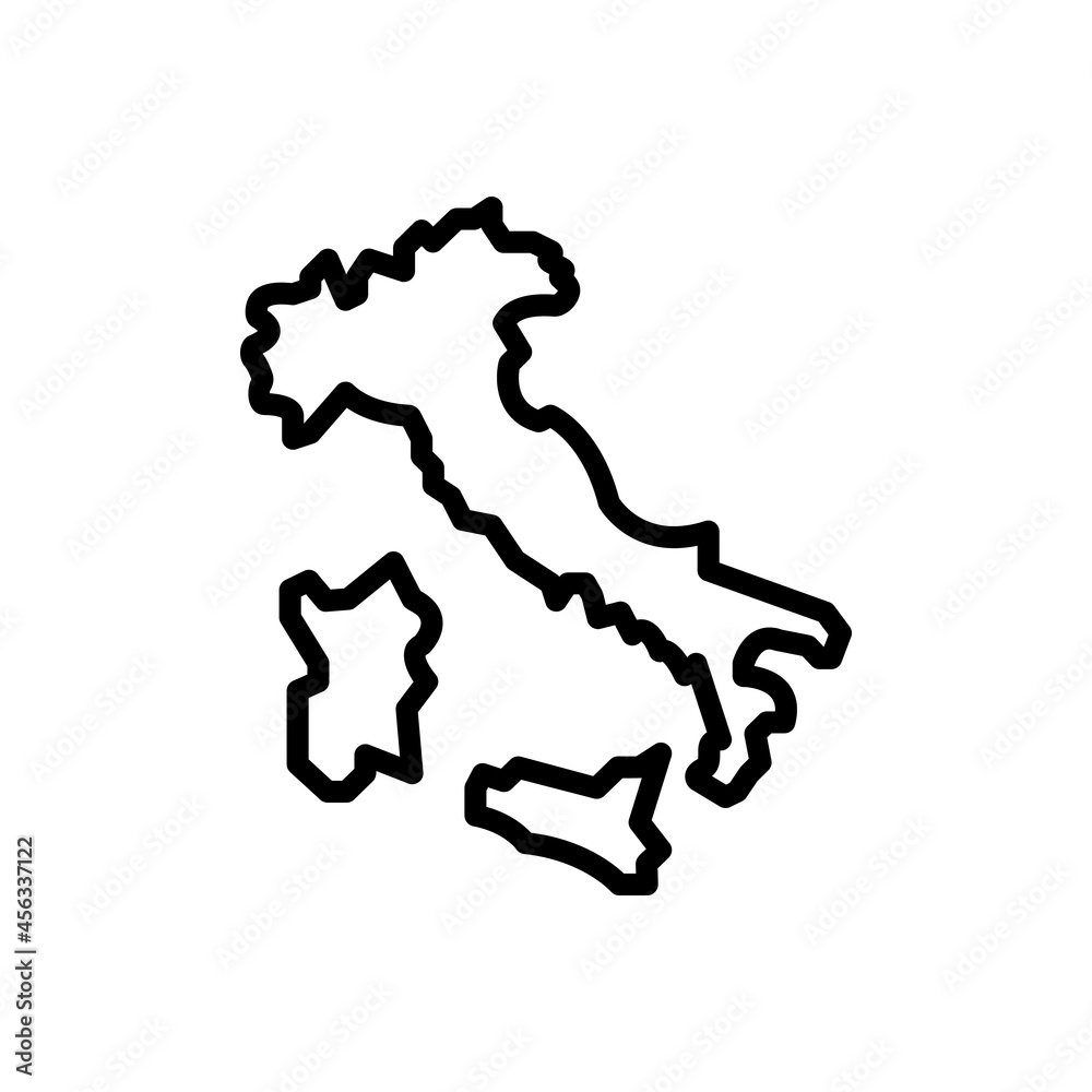 Black line icon for italia Black line icon for italia