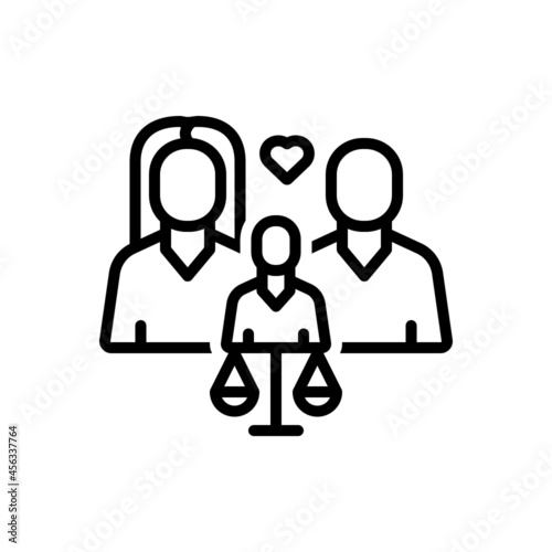 Black line icon for custody