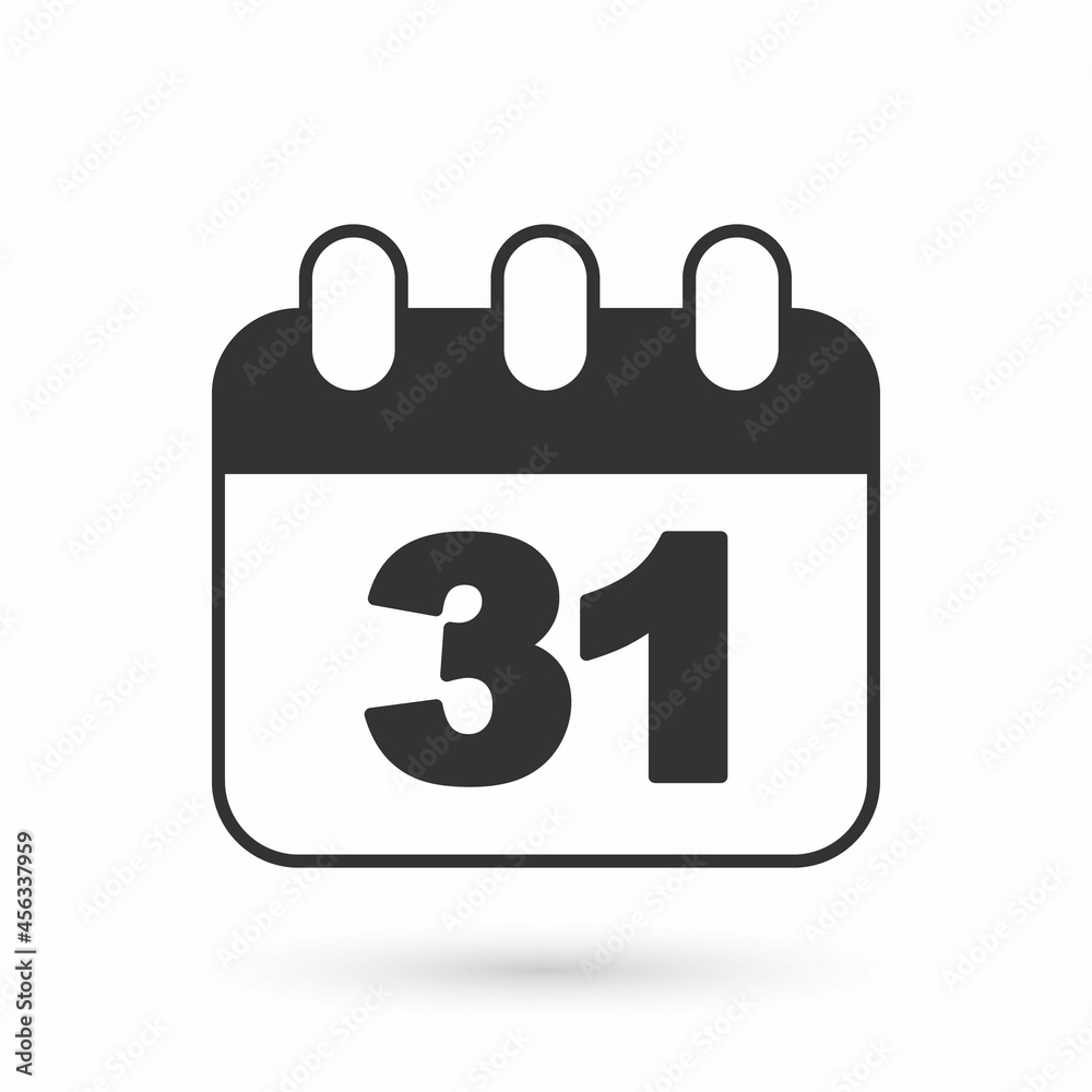 Grey Calendar with Halloween date 31 october icon isolated on white background. Happy Halloween party. Vector Grey Calendar with Halloween date 31 october icon isolated on white background. Happy Halloween party. Vector