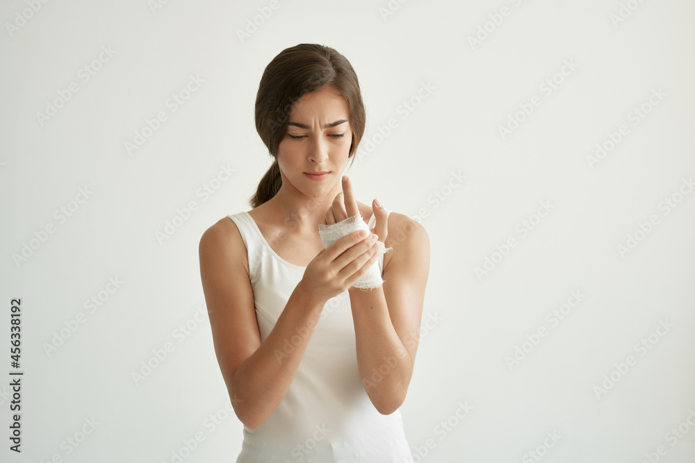 brunette with medications medicine health treatment brunette with medications medicine health treatment