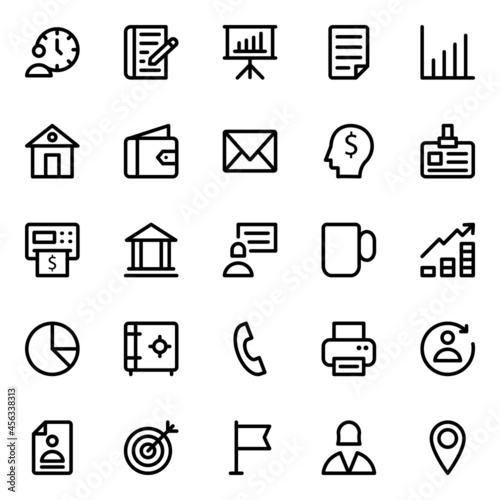 Outline icons for business.