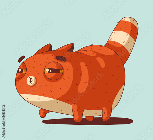 A cute little red cat with a sly look at someone to hunt