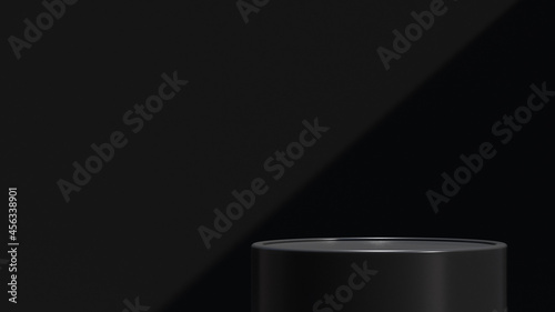 glossy black podium, 3d rendering