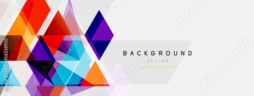 Color triangles composition, geometric abstract background. Techno or business concept, pattern for wallpaper, banner, background, landing page