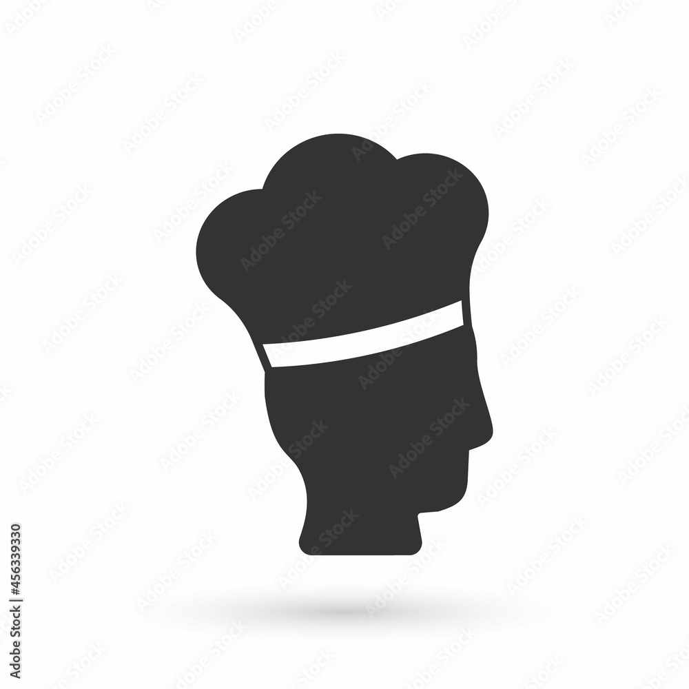 Grey Italian cook icon isolated on white background. Vector