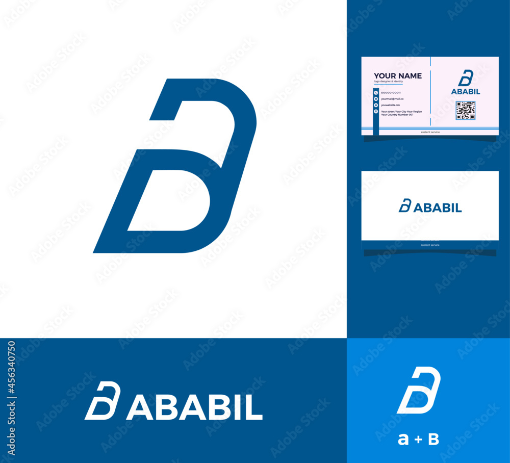 Letter B and A Logo Identity. Combination Initial BA Simple Logo and ...