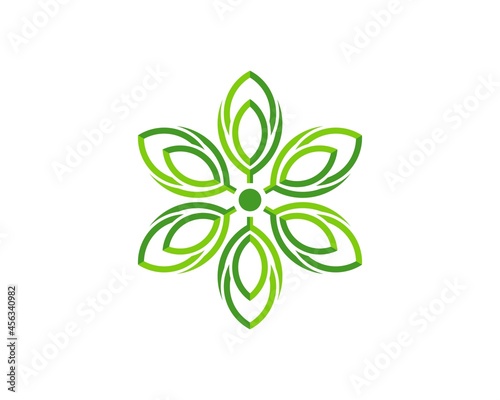 Abstract leaf ornament in green colors