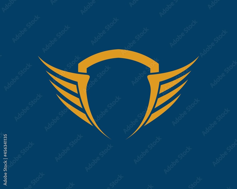 Obraz premium Abstract protection shield with spread wings