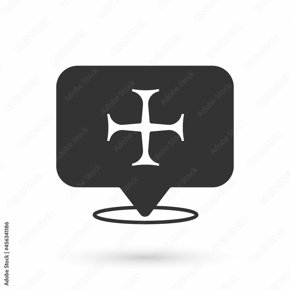 Grey Crusade icon isolated on white background. Vector