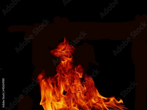 Abstract black flame flame texture, perfect for banners or advertisements.