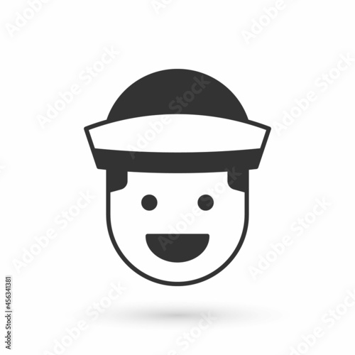 Grey Sailor icon isolated on white background. Vector