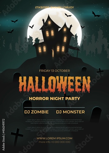 halloween festival party poster design vector illustration