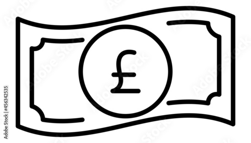 ポンド　紙幣　ラインアイコン