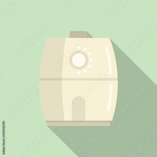 Cooking fry appliance icon flat vector. Deep fryer