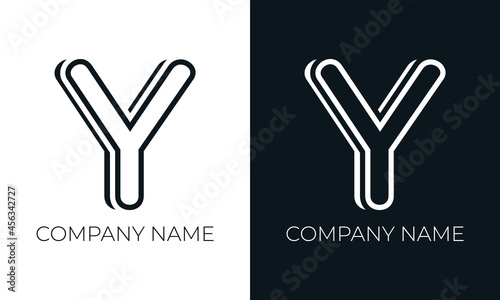 Initial letter y logo vector design template. Creative modern trendy y typography and black colors.