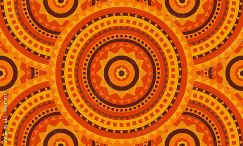 Repeat ethnic Easter circle pattern, seamless pattern