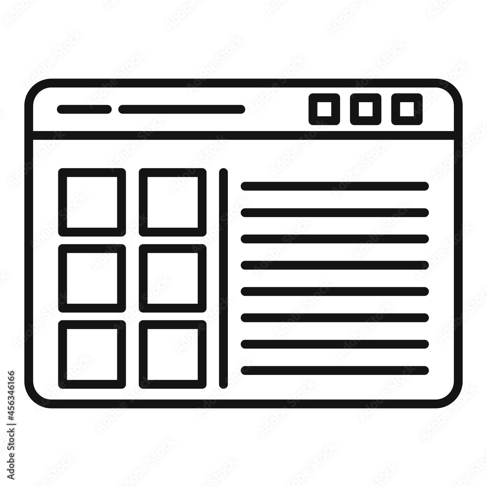 Browser address icon outline vector. Computer interface