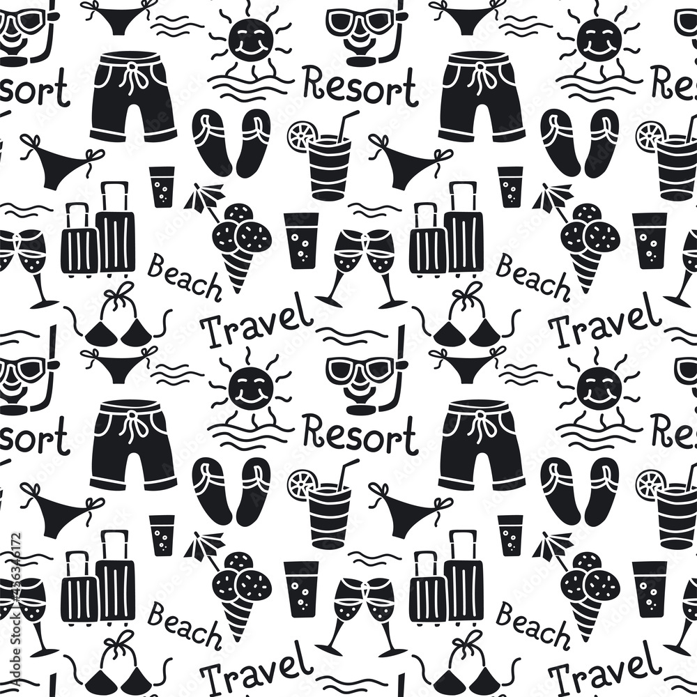 beach resort black pattern beach resort black pattern