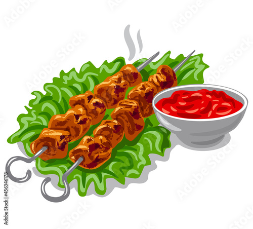 hot grilled kebab photo