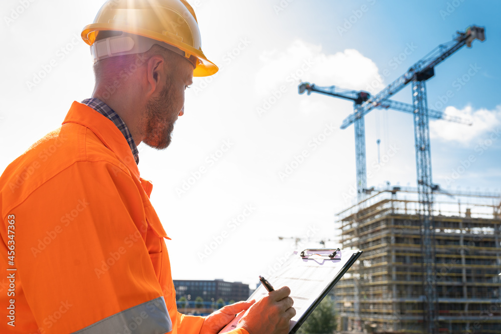 OSHA Inspection Worker At Construction Site OSHA Inspection Worker At Construction Site