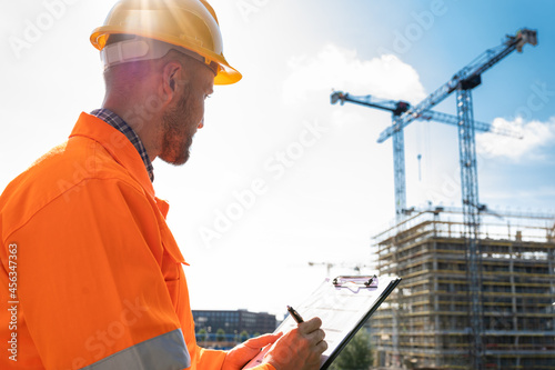 OSHA Inspection Worker At Construction Site
