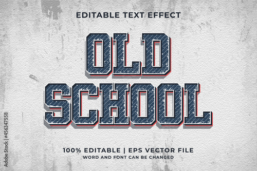 Editable text effect - Old School template retro style premium vector