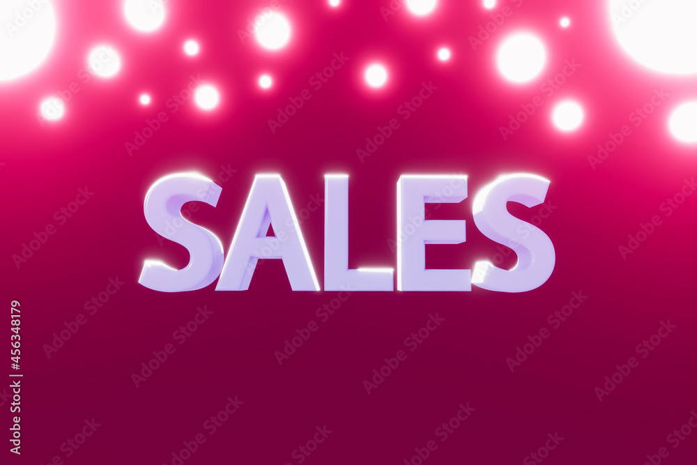 3D Sales Discount Wallpaper - Bright Text Sign for Shops on Christmas Holidays