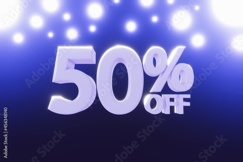 50% Off Sales Discount - Bright Text Sign for Shops on Christmas Holidays