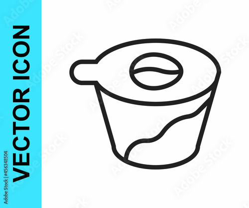 Black line Pour over coffee maker icon isolated on white background. Alternative methods of brewing coffee. Coffee culture. Vector