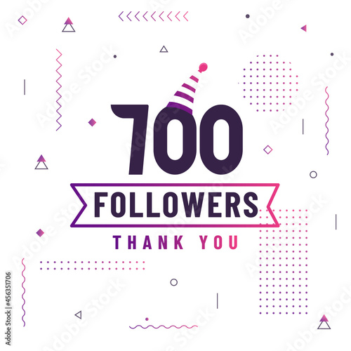 Thank you 700 followers celebration modern colorful design.