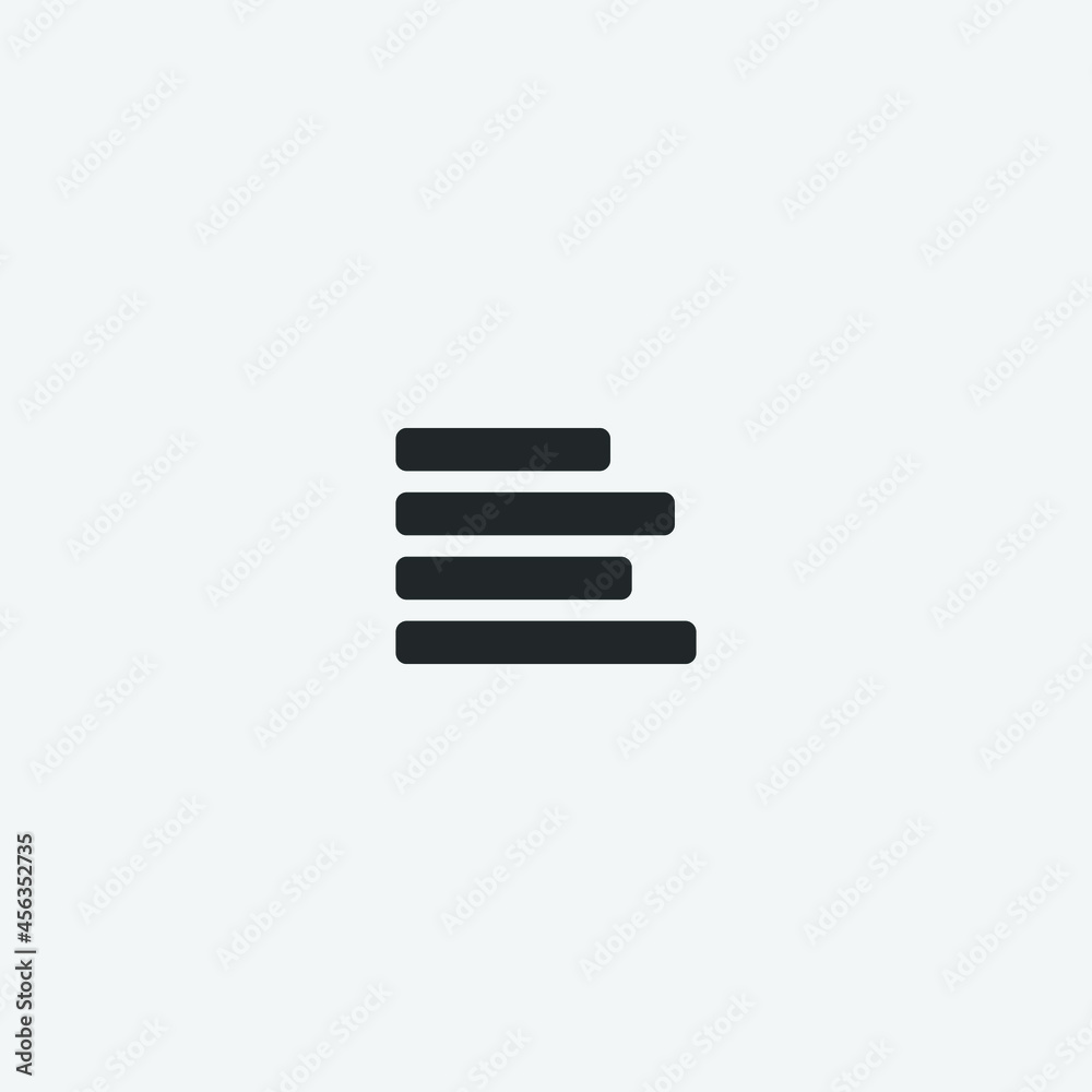 Align_to_left vector icon illustration sign Align_to_left vector icon illustration sign