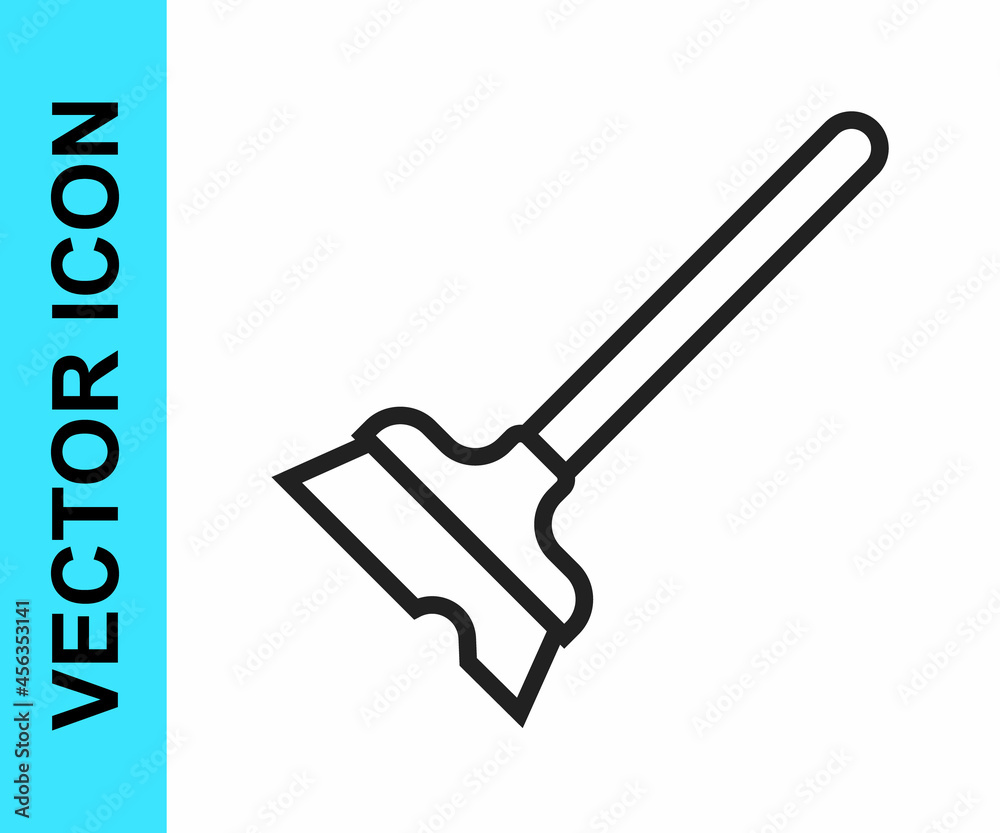 Black line Mop icon isolated on white background. Cleaning service concept. Vector Black line Mop icon isolated on white background. Cleaning service concept. Vector