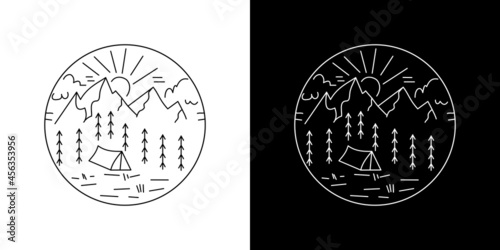 mountain line graphic illustration vector.