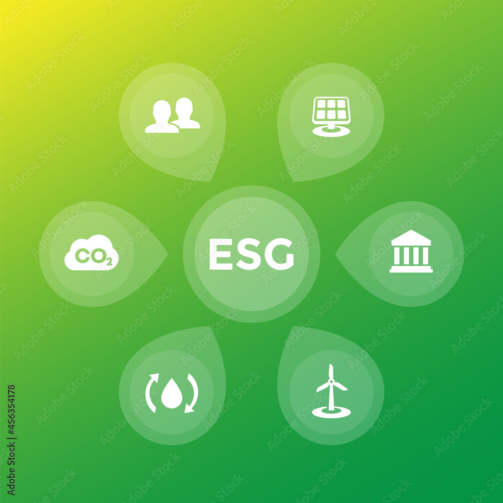 Esg Infographics Environmental Social Governance Vector Design Stock ベクター Adobe Stock