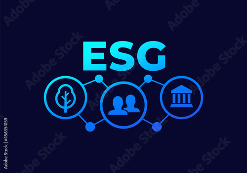 ESG, Environmental, social governance vector design