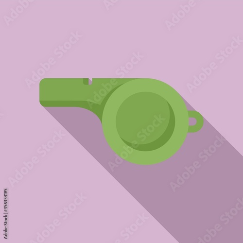 Sport whistle icon flat vector. Coach blower
