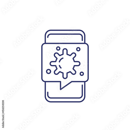 contact tracing app line icon