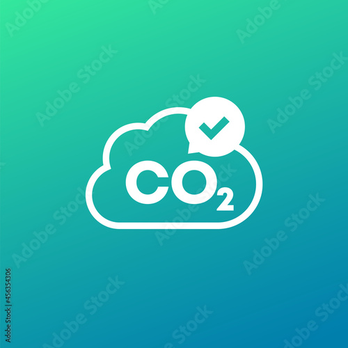 carbon neutral icon with co2 gas