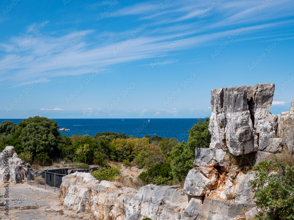 Rocks overlooking the Croatian Adriatic in Vrsar Rocks overlooking the Croatian Adriatic in Vrsar